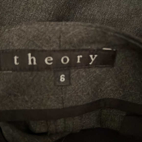 Theory Gray Wool Blend Straight Leg Dress Pants Trousers Stretch Size 6 - Picture 8 of 8